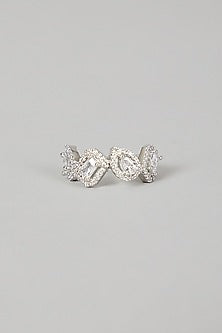 White Finish Zircon Ring