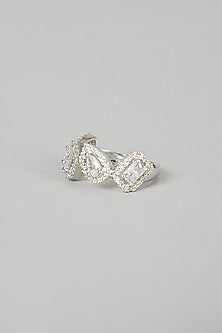White Finish Zircon Ring