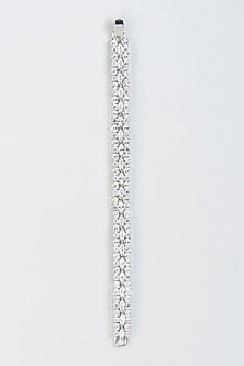 White Finish Faux Diamond Bracelet