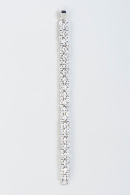 White Finish Faux Diamond Bracelet