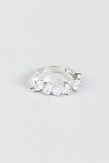 White Finish Zircon Ring