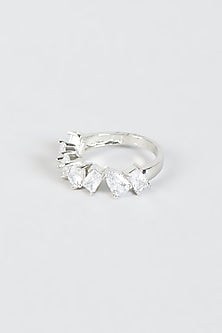 White Finish Zircon Ring