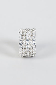 White Finish Zircon Band Ring
