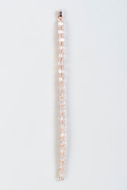 Rose Gold Finish Faux Diamond Bracelet