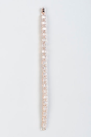Rose Gold Finish Faux Diamond Bracelet