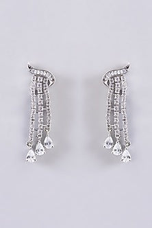 White Finish Faux Diamond Necklace Set