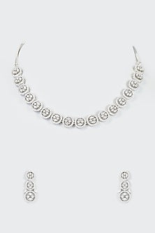 White Finish Zircon Necklace Set