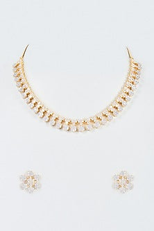 Gold Finish Zircon Necklace Set
