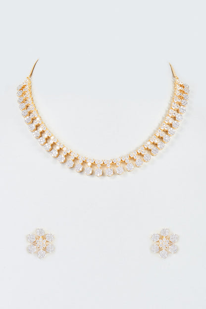 Gold Finish Zircon Necklace Set