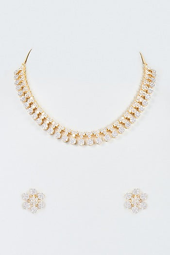 Gold Finish Zircon Necklace Set