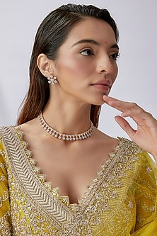 Gold Finish Zircon Necklace Set