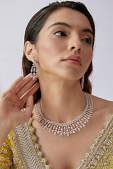 Gold Finish Zircon Necklace Set