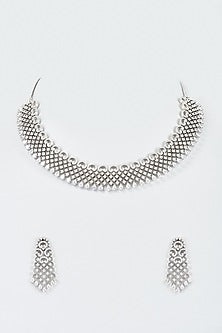 White Finish Zircon Necklace Set