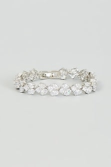 White Finish Faux Diamond Bracelet
