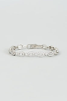 White Finish Faux Diamond Bracelet