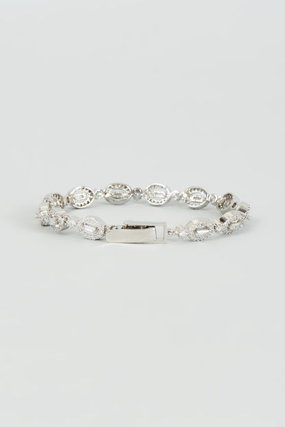 White Finish Faux Diamond Bracelet