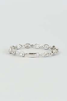 White Finish Faux Diamond Bracelet