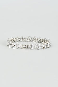 White Finish Faux Diamond Bracelet