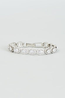 White Finish Faux Diamond Bracelet