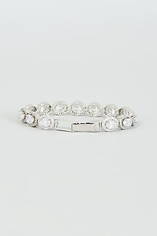White Finish Faux Diamond Bracelet