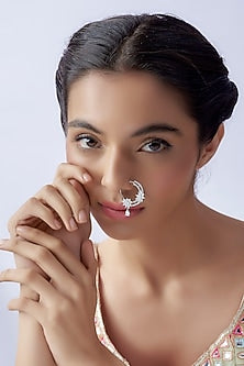 White Finish Zircon Nose Ring