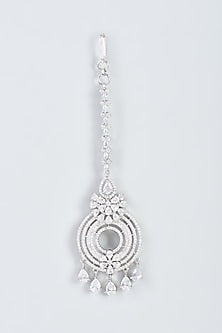 White Finish Zircon Maangtikka