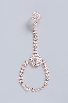 White Finish Faux Diamond Hathphool