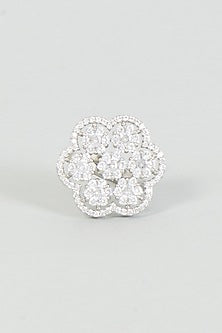 White Finish Zircon Ring