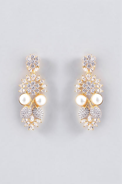 Gold Finish Faux Diamond Necklace Set
