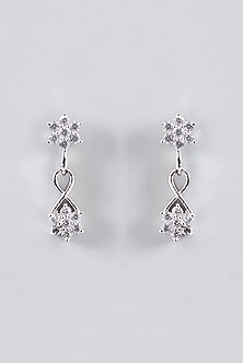 White Finish Faux Diamond Necklace Set