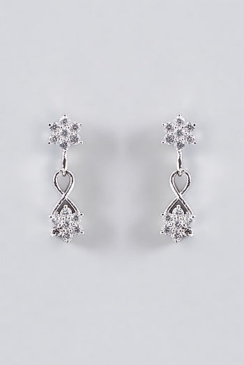 White Finish Faux Diamond Necklace Set