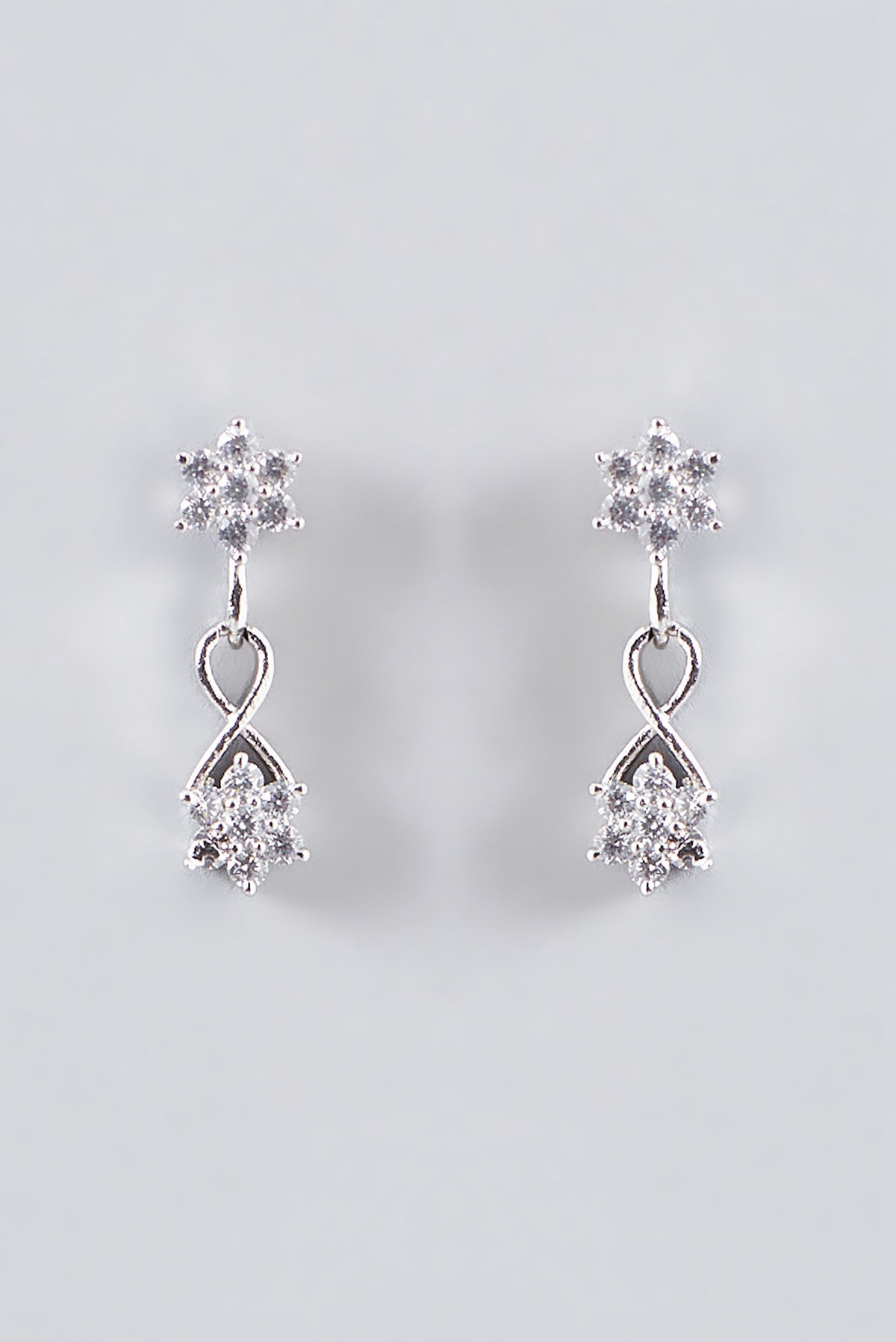 White Finish Faux Diamond Necklace Set
