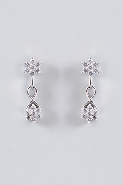 White Finish Faux Diamond Necklace Set