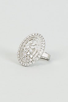 White Finish Zircon Ring