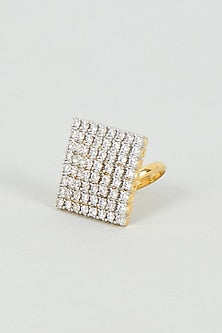 Gold Finish Zircon Ring