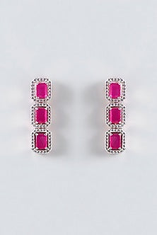 Rose Gold Finish Zircon & Ruby Necklace Set