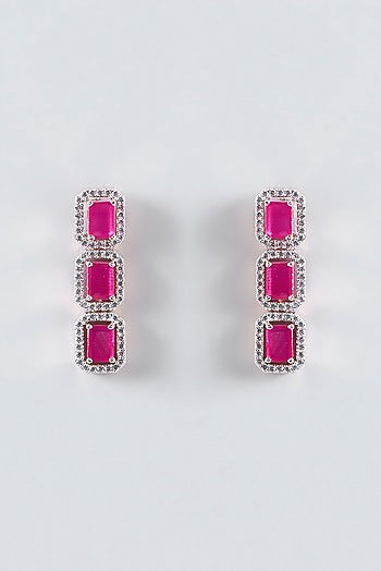 Rose Gold Finish Zircon & Ruby Necklace Set