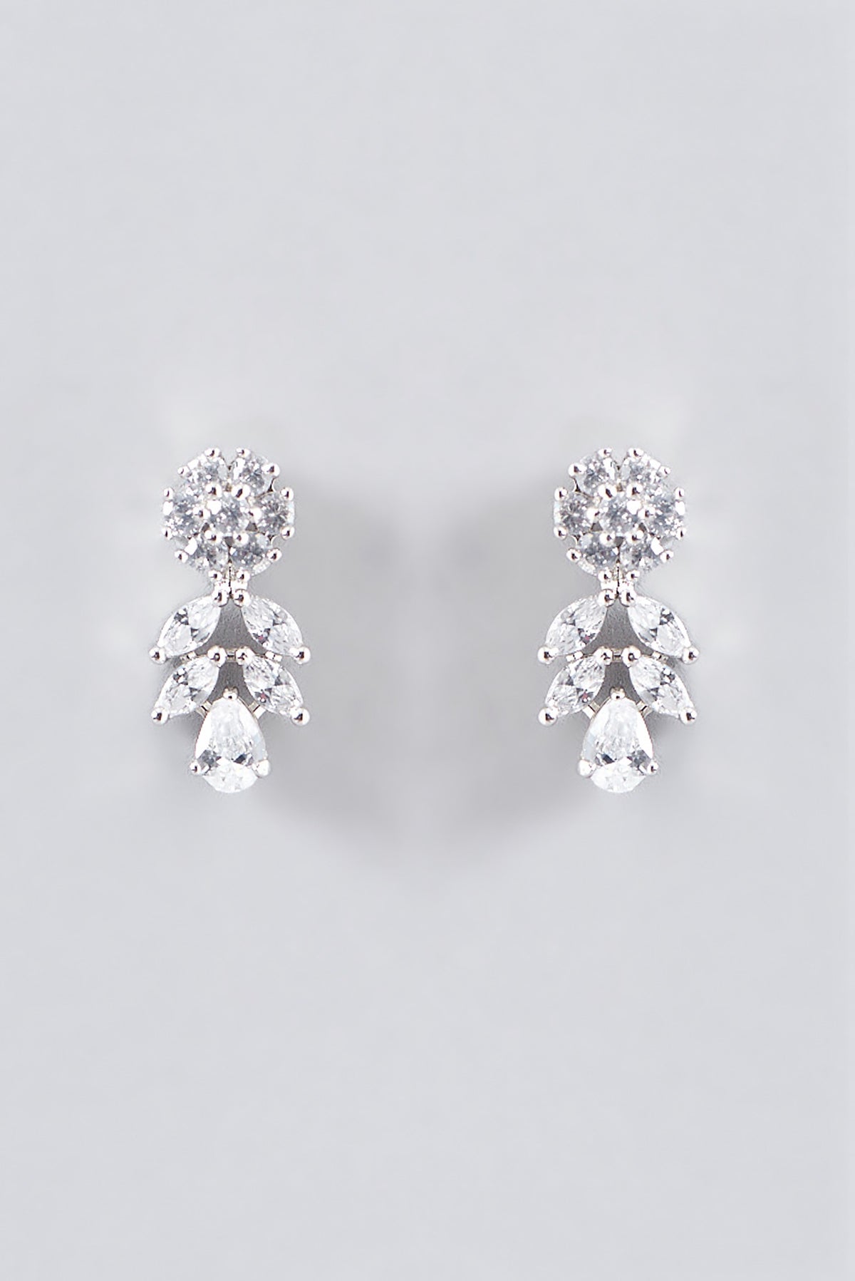 White Finish Faux Diamond Necklace Set
