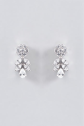 White Finish Faux Diamond Necklace Set
