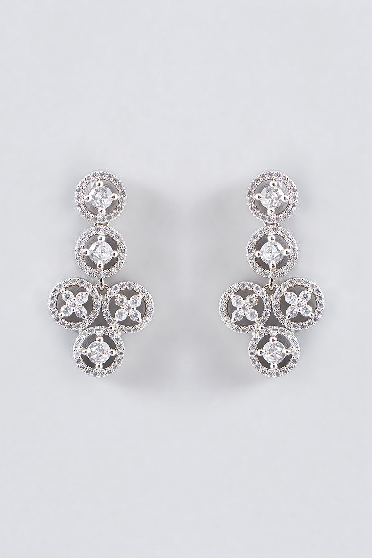 White Finish Faux Diamond Necklace Set