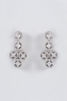 White Finish Faux Diamond Necklace Set