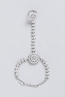 White Finish Faux Diamond Hathphool