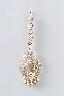 Gold Finish Faux Diamond Maang Tikka