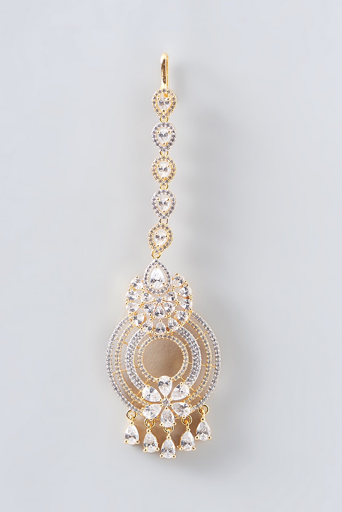 Gold Finish Faux Diamond Maang Tikka
