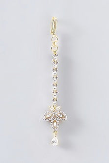 Gold Finish Faux Diamond Maangtikka
