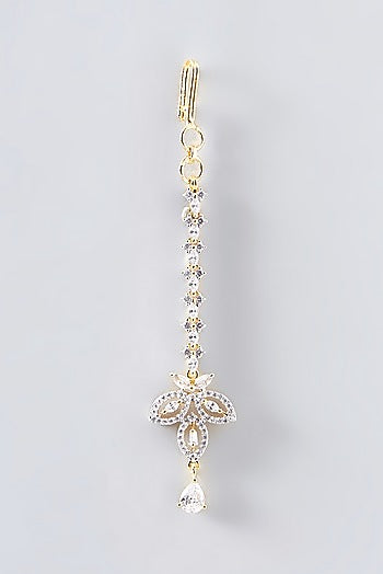 Gold Finish Faux Diamond Maangtikka