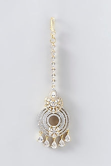 Gold Finish Faux Diamond Maangtikka