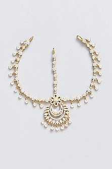 Gold Finish Faux Diamond & Zircon Mathapatti