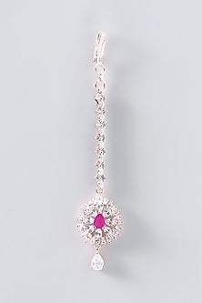 Rose Gold Finish Faux Diamond Maangtikka