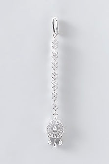 White Finish Faux Diamond Maangtikka